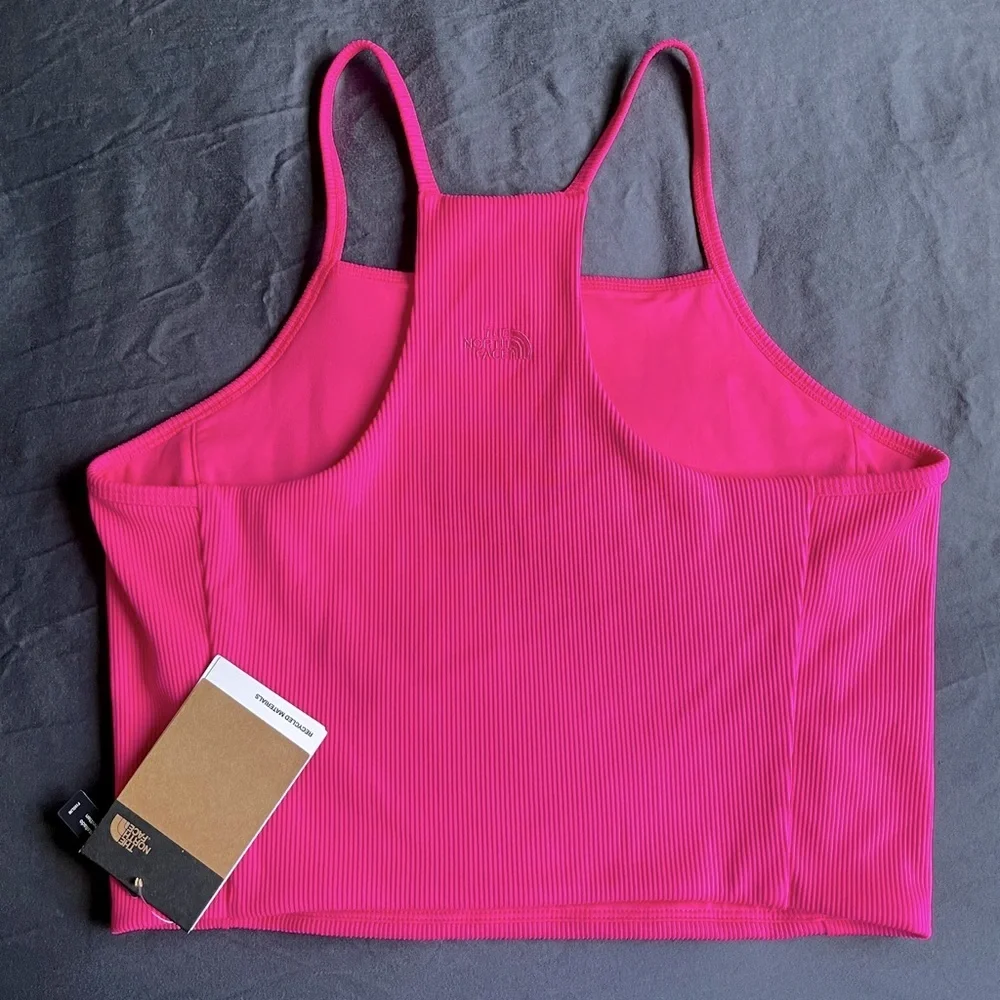 The North Face Guide Forward Rib Tanklette Women's Top Pink Glow Size XL